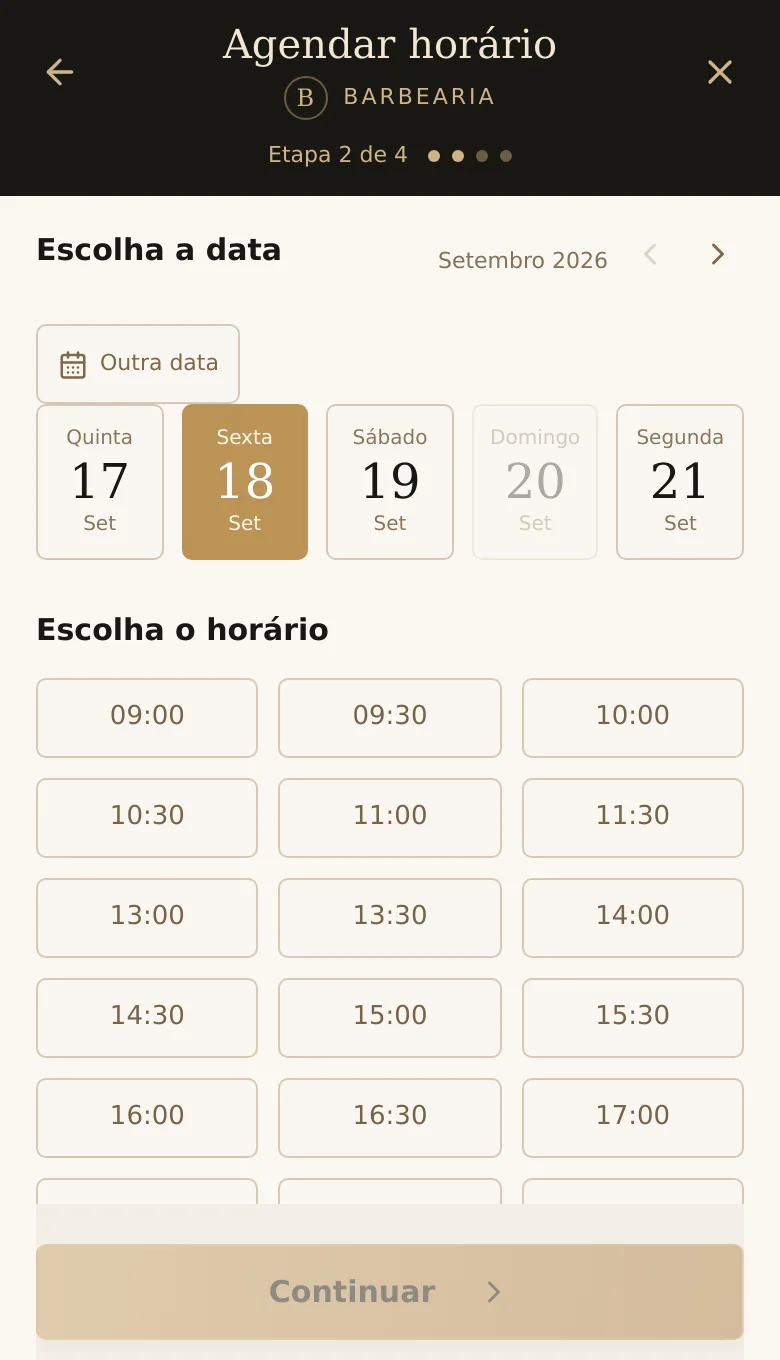 Horários realmente livres, em tempo real